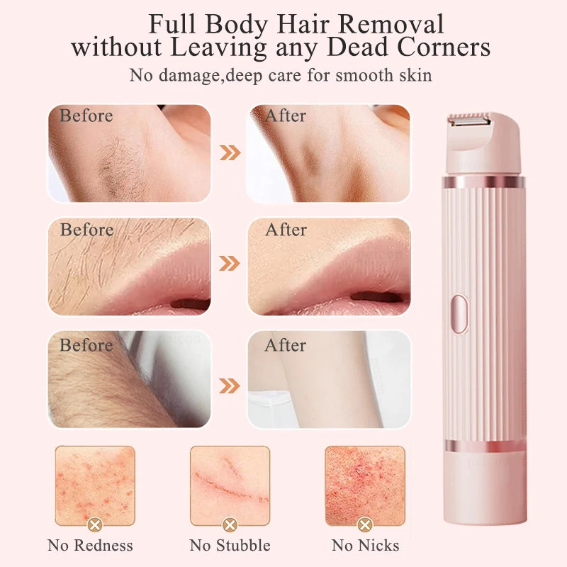 2 in 1 Electric Shaver for Women Double Head Body Hair Removal Underarm Bikini ,body Hair Trimmer Electric Razor
