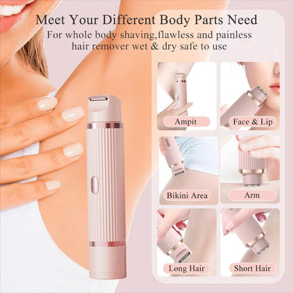 2 in 1 Electric Shaver for Women Double Head Body Hair Removal Underarm Bikini ,body Hair Trimmer Electric Razor