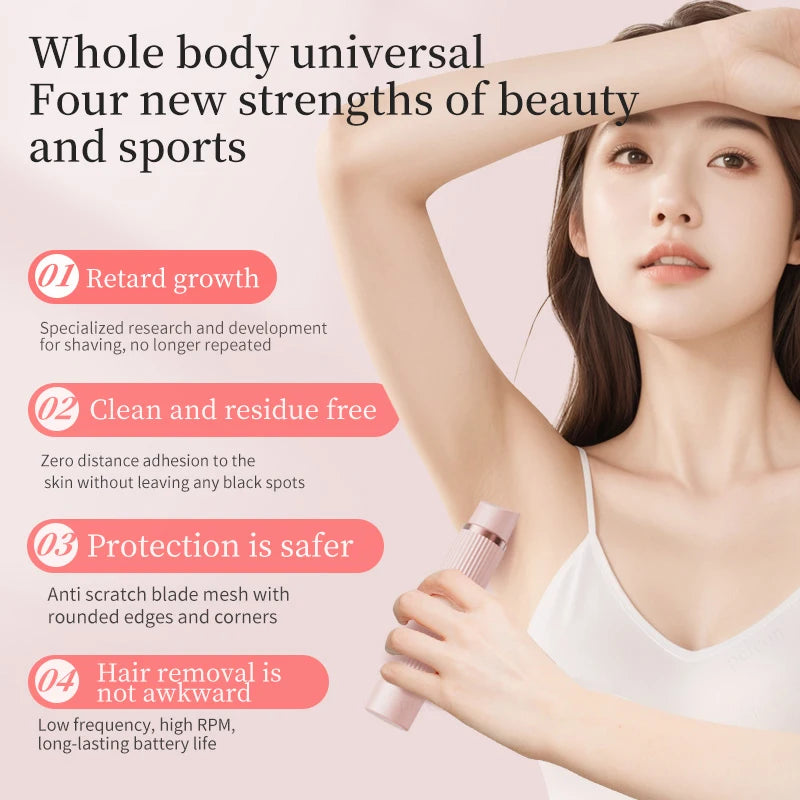 2 in 1 Electric Shaver for Women Double Head Body Hair Removal Underarm Bikini ,body Hair Trimmer Electric Razor