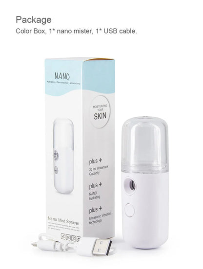 Nano Facial Hydrator Sprayer Face Steamer Nebulizer For Home And Travel Use.